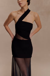 Vashti Cut Out Mesh Maxi Dress - Black